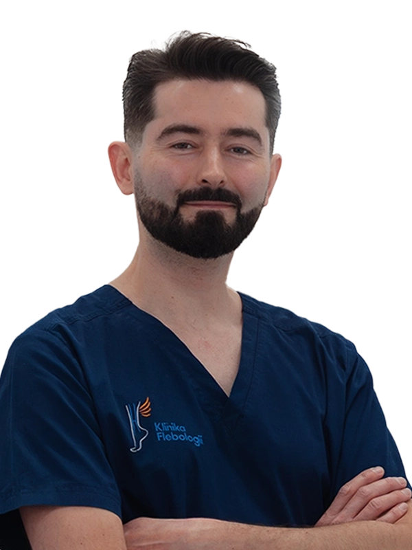Bartosz Ziółkowski chirurg proktolog w zespole Kliniki Flebologii w Warszawie.