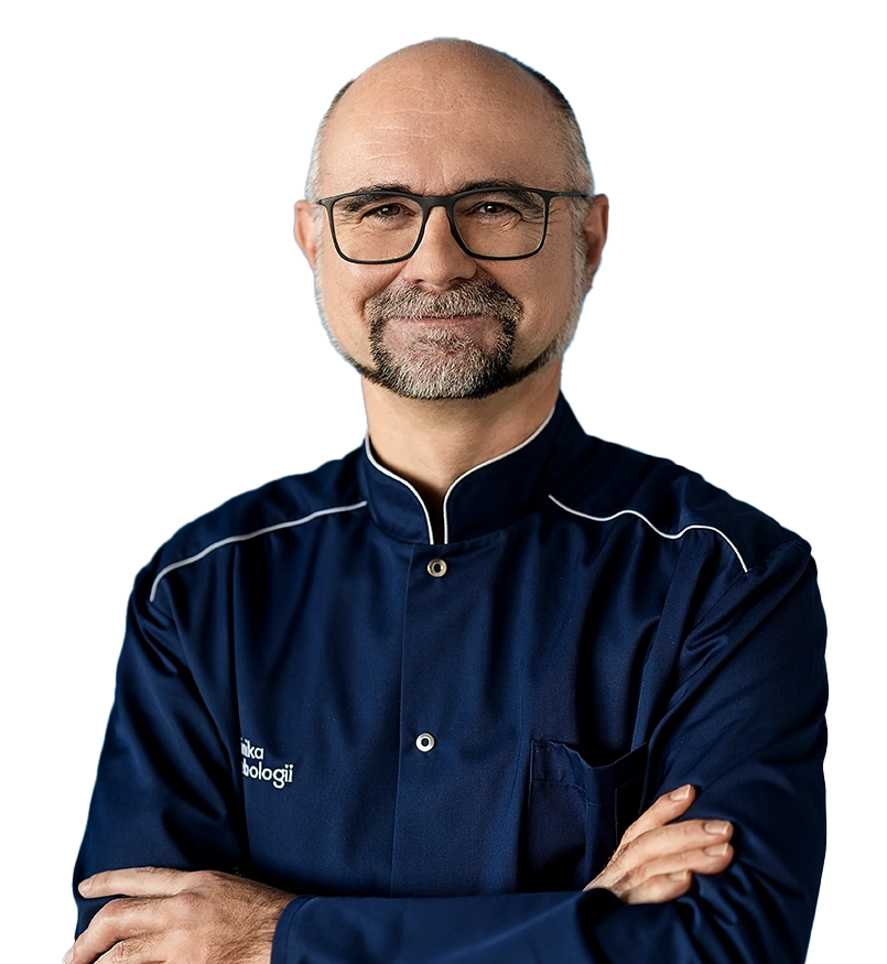 Profesor Tomasz Grzela współzałożyciel Kliniki Flebologii. Znany flebolog i chirurg.